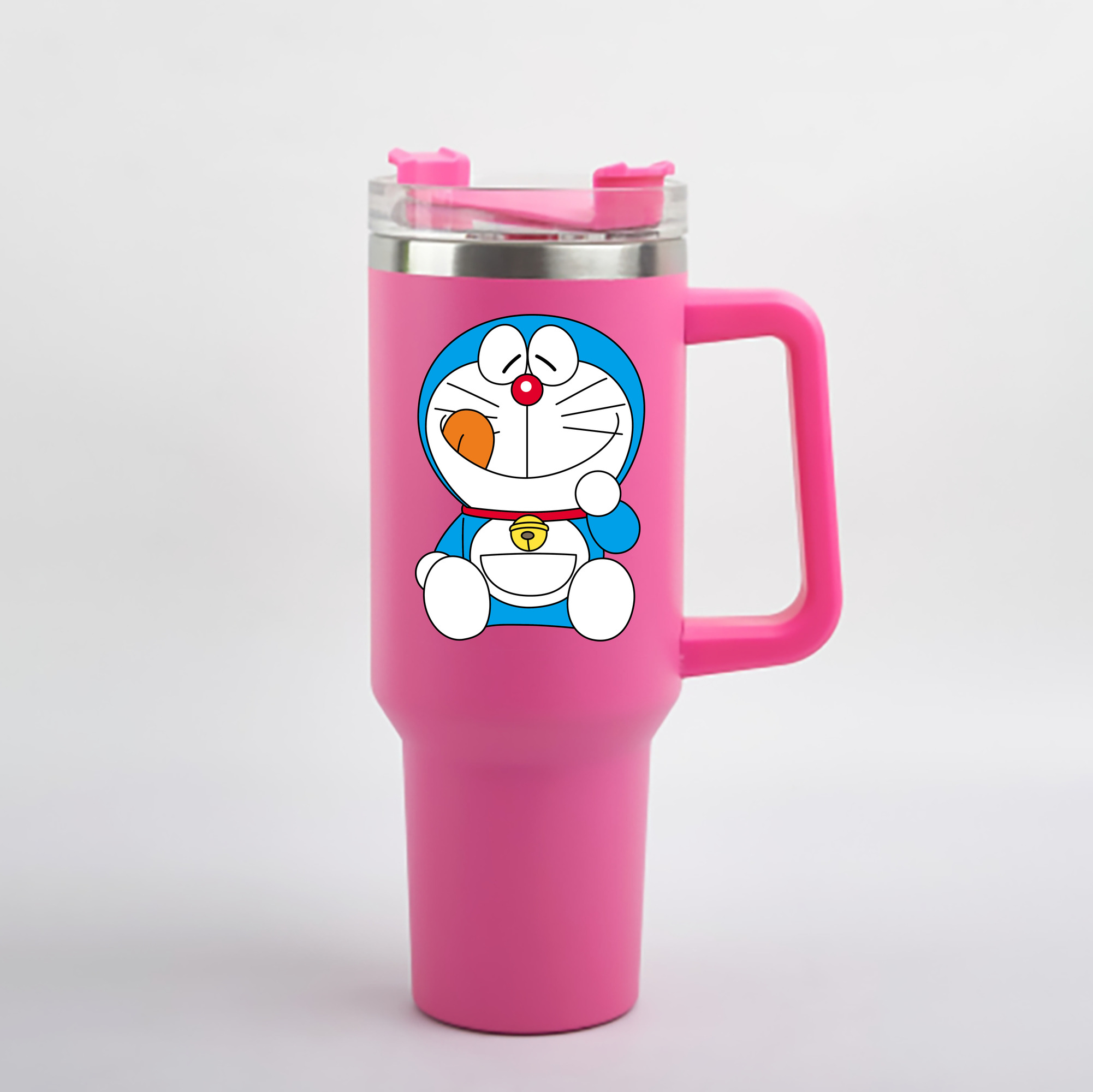 （画像用） ドラえもん Doraemon 1200mL車用タンブラー - クリスタルステッカー（プラスチックストロー付き）